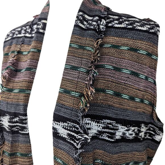 Vintage Southwestern Handmade Vest Serape Blanket Fringe Aztec Womens OS VTG - Picture 2 of 7